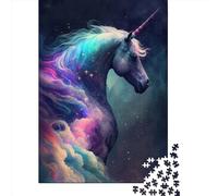 Puzzle Rectangle Créatif Adulte 1000 Pièces Licorne Cosmique en Papier Jeu Pratique Décoration Familiale 1000 Pièces (38x26cm)