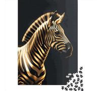 Puzzle Rectangle Créatif Adulte 1000 Pièces Papier Zèbre Doré Jeu Pratique Décoration Familiale 1000 Pièces (38x26cm)