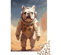 Puzzle Rectangulaire 1000 Pièces pour Adultes Bouledogue Français Mars Puzzle Créatif Jouet Adulte 1000 Pièces (75x50cm)
