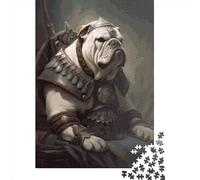 Puzzle Rectangulaire 1000 Pièces pour Adultes Motif Viking Bouledogue Anglais Puzzle Créatif Jouet pour Adultes 1000 Pièces (75x50cm)