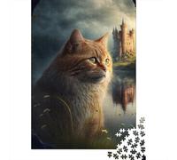 Puzzle rectangulaire Chats sur Une planète Extraterrestre, en Carton 100% recyclé, idéal pour Les Cadeaux de Noël des Adultes, 1 000 pièces (38 x 26 cm)