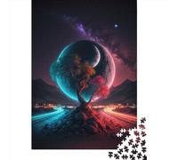 Puzzle Rectangulaire Créatif Adulte 1000 Pièces Couleurs de l'Espace en Bois Jeu Pratique Décoration Familiale 1000 Pièces (75x50cm)