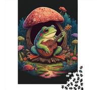 Puzzle Rectangulaire Créatif Adulte 1000 Pièces Grenouille Jouant du Banjo en Bois Jeu Pratique Décoration Familiale 1000 Pièces (75x50cm)