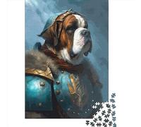 Puzzle Rectangulaire Créatif Adulte 1000 Pièces Saint Bernard Viking en Bois Jeu Pratique Décoration Familiale 1000 Pièces (75x50cm)