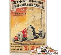 Puzzle rectangulaire en Carton 100% recyclé, Grand Prix de Bourgogne Dijon, 9 mai 1929, pour Adultes et Enfants, Cadeaux de Noël, 1 000 pièces (38 x 26 cm)