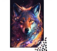 Puzzle rectangulaire en Carton 100% recyclé, Motif Galaxie, nébuleuse, Renard, pour Adultes et Enfants, Cadeau d'halloween, 300 pièces (40 x 28 cm)