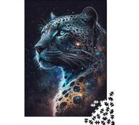Puzzle rectangulaire en Carton 100% recyclé Motif léopard Galaxie, idéal pour Les Enfants et Les Adultes, idéal pour Halloween, 300 pièces (40 x 28 cm)