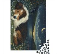Puzzle rectangulaire en Carton 100% recyclé représentant Un Berger des Shetland, idéal pour Les Adultes et Les Enfants, Cadeau de Noël, 1 000 pièces (75 x 50 cm)