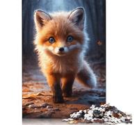 Puzzle rectangulaire en Carton 100% recyclé représentant Un Renard Mignon dans la forêt, idéal comme Cadeau de Noël pour garçon ou Fille, 1 000 pièces (26 x 38 cm)