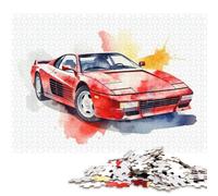 Puzzle rectangulaire en Carton 100% recyclé représentant Une Voiture de Sport, idéal comme Cadeau pour la fête des Enfants et des Adultes, 38 x 26 cm, 1 000 pièces