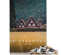 Puzzle rectangulaire en Carton 100% recyclé, Village de Shirakawago, UNESCO, idéal pour Les Adultes et Les Enfants, idéal pour Noël, 1 000 pièces (38 x 26 cm)