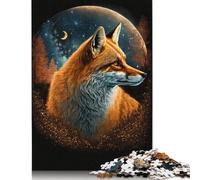 Puzzle rectangulaire en Carton « Renard sur la Lune » pour Adultes et Enfants, 1 000 pièces (75 x 50 cm), idéal comme Cadeau de Noël.