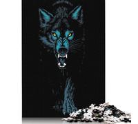 Puzzle rectangulaire en Papier avec Illustration de Loup en colère, Jeu de Bricolage, pour Cadeau d'anniversaire pour garçon ou Fille, 1000 pièces (26 x 38 cm)