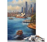 Puzzle rectangulaire en Papier, Jeu de Bricolage emblématique du Port de Sydney, pour Cadeau d'anniversaire pour garçon ou Fille, 1000 pièces (75 x 50 cm)