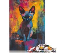 Puzzle rectangulaire en Papier représentant Un Chat Sphinx, idéal pour Les familles, idéal comme Cadeau de Noël pour garçon ou Fille, 1 000 pièces (75 x 50 cm)