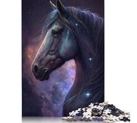 Puzzle rectangulaire en Papier représentant Un Cheval, Un Animal, Une Galaxie, Un Espace, Amusant en Famille, pour garçon ou Fille, Cadeaux de Noël, 1 000 pièces (75 x 50 cm)