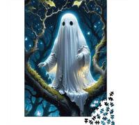 Puzzle rectangulaire en Papier représentant Un fantôme Mignon, idéal pour se détendre, idéal comme Cadeau de Noël, pour garçon ou Fille, 1 000 pièces (75 x 50 cm)