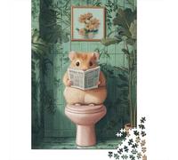 Puzzle rectangulaire en Papier représentant Un Hamster lisant Un Journal, idéal pour Les Adultes et Les Adolescents, idéal comme Cadeau de Noël, 1 000 pièces (75 x 50 cm)