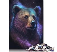 Puzzle rectangulaire en Papier représentant Un Ours Brun, idéal pour Les Adultes et Les Adolescents, idéal comme Cadeau de Noël, 1 000 pièces (75 x 50 cm)