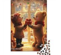 Puzzle rectangulaire en Papier représentant Un Ours en Peluche, idéal pour Les Cadeaux de Noël, pour garçons ou Filles, 1 000 pièces (38 x 26 cm)