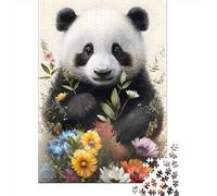Puzzle rectangulaire en Papier représentant Un Panda, idéal comme Cadeau d'anniversaire pour garçon ou Fille, 1 000 pièces (75 x 50 cm)