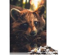 Puzzle rectangulaire en Papier représentant Un Raton Laveur, idéal comme Cadeau d'anniversaire pour garçon ou Fille, 1 000 pièces (75 x 50 cm)