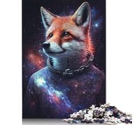 Puzzle rectangulaire en Papier représentant Un Renard Astronaute, idéal pour Les familles, idéal comme Cadeau de Noël pour garçon ou Fille, 1 000 pièces (75 x 50 cm)