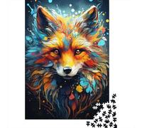 Puzzle rectangulaire en Papier représentant Un Renard Peint en Couleur, idéal pour Les Adultes et Les Adolescents, idéal comme Cadeau de Noël, 1 000 pièces (38 x 26 cm)