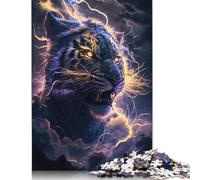Puzzle rectangulaire en Papier représentant Un Tigre Fantastique, idéal pour Les Adultes et Les Adolescents, idéal comme Cadeau de Noël, 1 000 pièces (75 x 50 cm)