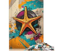 Puzzle rectangulaire en Papier représentant Une étoile de mer, Style Pop Art, idéal pour Les familles, idéal comme Cadeau d'anniversaire pour Enfants et Adultes, 1 000 pièces (75 x 50 cm).