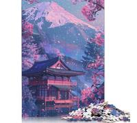 Puzzle rectangulaire en Papier représentant Une Montagne Japonaise, idéal pour Les Adultes et Les Adolescents, idéal comme Cadeau de Noël, 1 000 pièces (75 x 50 cm)