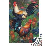 Puzzle rectangulaire en Papier Rigide pour Adultes et Enfants, Motif Coq de volaille, 1 000 pièces (75 x 50 cm), Cadeau Unique