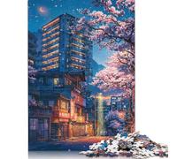 Puzzle rectangulaire « Quand Les Sakura fleurissent » en Carton 100% recyclé, pour Adultes et Enfants, Cadeau de Noël, 1 000 pièces (75 x 50 cm)