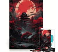 Puzzle Red Moon Japan 1000 pièces pour Adolescents, Jeu de logique et de détente, découpe précise, Cadeau Artistique (50x75cm)
