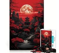 Puzzle Red Moon Japan de 1000 pièces pour Adultes, Un Casse-tête Difficile et Relaxant, idéal pour se détendre et s'amuser (50x75cm) Cadeau Original