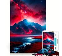 Puzzle Red Mountain 1000 pièces pour Adolescents, Jeu de logique et de réflexion, Divertissement Relaxant, découpe précise, (38x52cm)