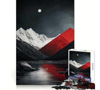 Puzzle Red Mountain Night pour Adolescents, 1000 pièces, défi intellectuel, Jeu Relaxant et Amusant, découpe précise, Cadeau Festif (38x26cm)