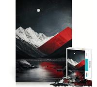 Puzzle Red Mountain Night pour Adolescents, 1000 pièces, défi intellectuel, Jeu Relaxant et Amusant, découpe précise, Cadeau Festif (38x26cm)