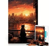 Puzzle Reflets du Coucher de Soleil pour Adolescents, 1000 pièces, stimule la mémoire, Plaisir Lent, Bords Nets, Cadeau de Noël 38x52cm
