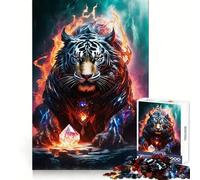 Puzzle Regal Tiger of Steel Fire pour Adolescents, 1000 pièces, pour stimuler la mémoire, soulager la Tension, Bords serrés, œuvre d'art (50x75cm)