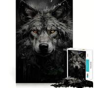 Puzzle Regard de Loup 1000 Pièces Jeu de Réflexion Pièces Précises à Assembler sans Couture Activité Amusante en Famille (38x26cm)