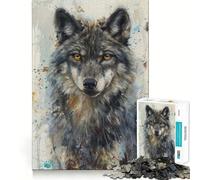 Puzzle Regard de Loup Soulful 1000 Pièces pour Adolescents Renforce la Mémoire, Calme et Détente, Bords Lisses, (38x52cm)