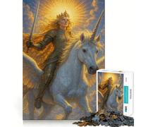 Puzzle Reine chevauchant Une Licorne ailée, 1000 pièces, pour Adolescents, Jeu de logique Robuste, Silencieux, Bords Nets, Cadeau élégant (50x75cm)