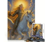 Puzzle Reine chevauchant Une Licorne ailée, 1000 pièces, pour Adolescents, Jeu de logique Robuste, Silencieux, Bords Nets, Cadeau élégant (50x75cm)