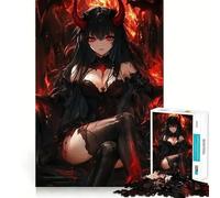 Puzzle Reine Démon Anime pour Adolescents 1000 Pièces Jeu Stimulant l'esprit Assemblage Solide et Sécurisé Activité de Partage en Famille (38x52cm)