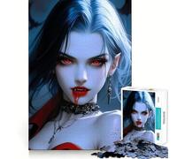 Puzzle Reine Vampire 1000 Pièces Jeu Cognitif Amusant Découpe de Haute Précision Cadeau Unique pour Soulager Le Stress (38x26cm)