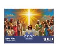 Puzzle Religieux pour Toute la Famille Jésus et Ses Disciples sous Une lumière éclatante. Idéal pour Les Femmes, Les Hommes, Les Adultes et Les Enfants. 38x26 cm/1000pcs.