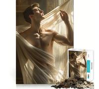 Puzzle Renaissance Adonis Lumière et Ombre 1000 pièces pour Adolescents Jeu intellectuel et de détente mentale Découpe de qualité Cadeau de Noël (38x52cm)