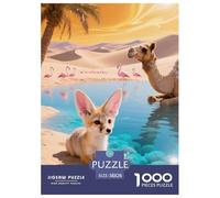 Puzzle Renard 1000 Pièces pour Adultes Et Enfants, Jeu ÉduChatif, Puzzles Désert Oasis, DéCoRation, Idée Cadeau 38x26cm/1000pcs