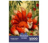 Puzzle Renard à Neuf Queues 1000 Pièces pour Adultes Et Enfants, Défi Ludique Et Familial, Puzzle Bamboo Forêt, Décoration Intérieure, Cadeau Enfant 38x26cm/1000pcs